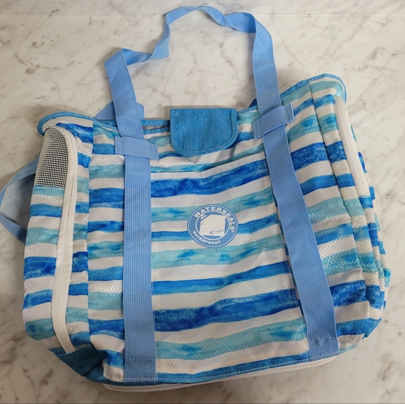 Waterseals Waterproof Beach Tote in Blue Stripe - Picture 1 of 6